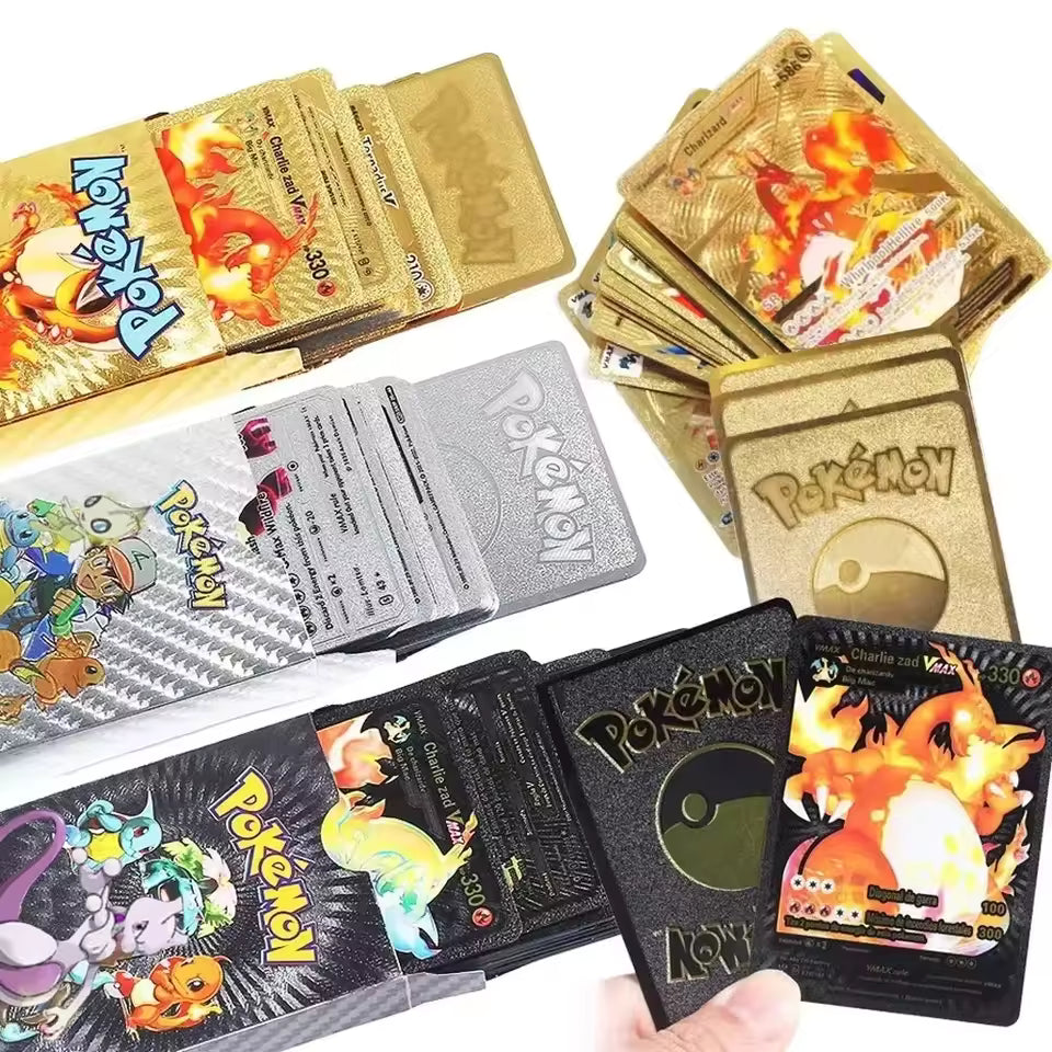 NEW Pokemon Card 10-55Pcs Gold Foil Golden Letters