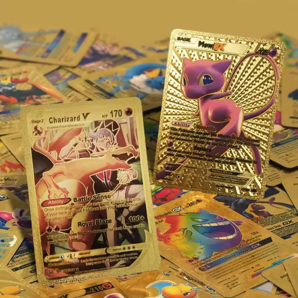 NEW Pokemon Card 10-55Pcs Gold Foil Golden Letters